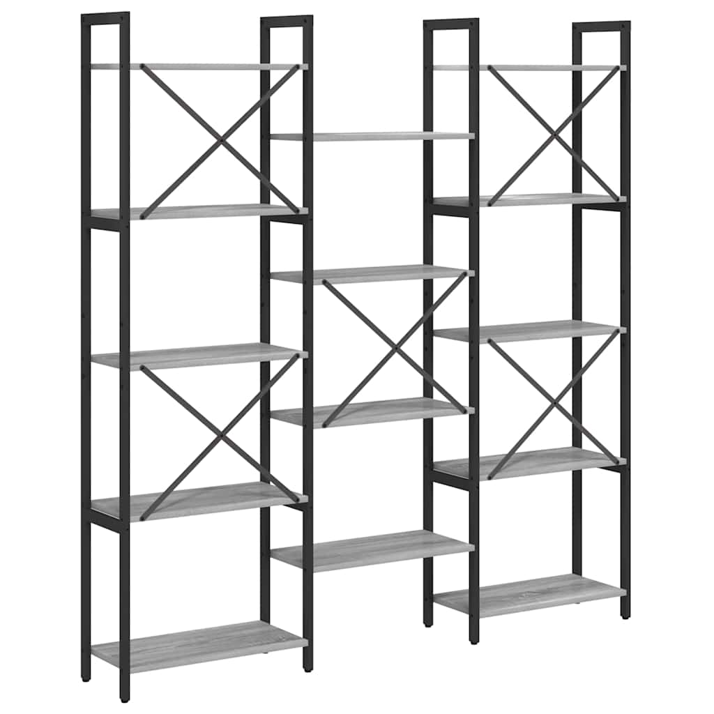 Bookshelf Grey sonoma 156 x 25 x 167.5 cm Engineered wood