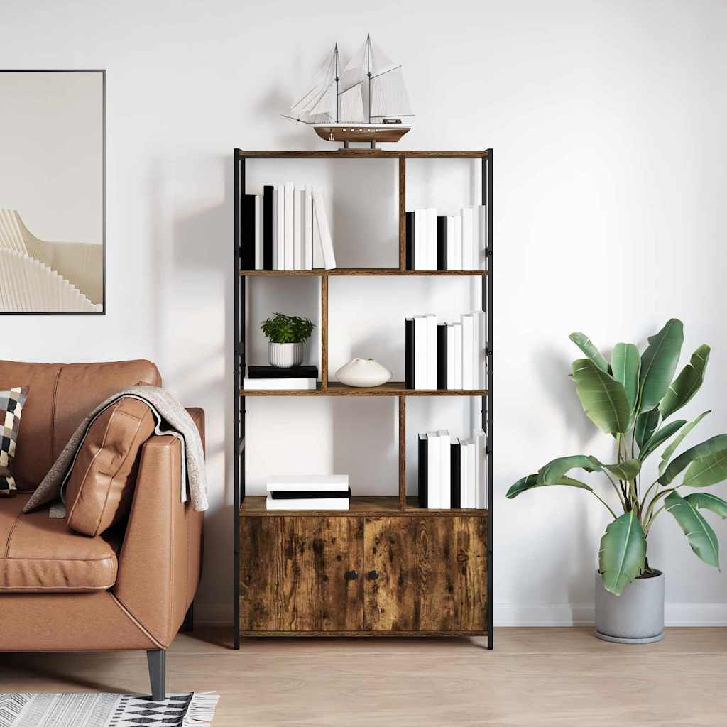 Bookshelf Smoked oak 80 x 30 x 155.5 cm Engineered wood