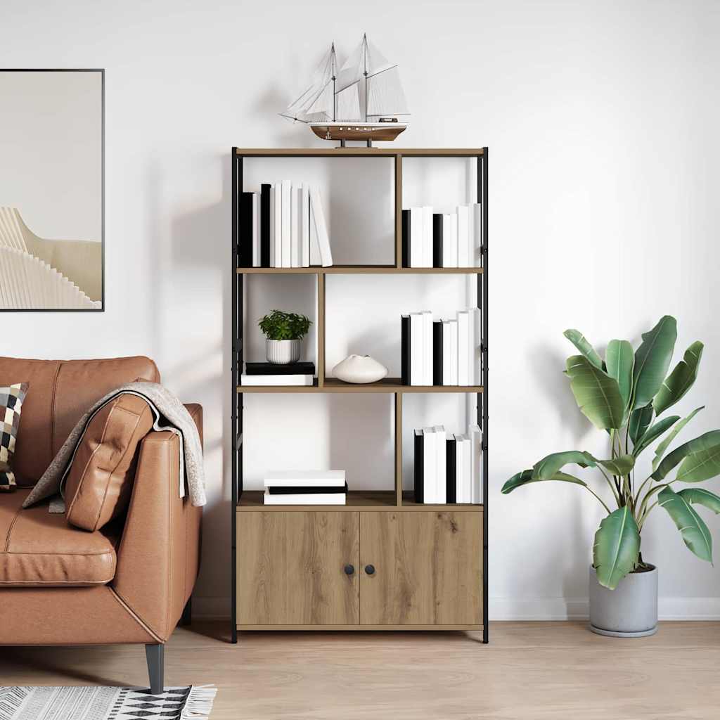 Bookshelf Artisan oak 80 x 30 x 155.5 cm Engineered wood