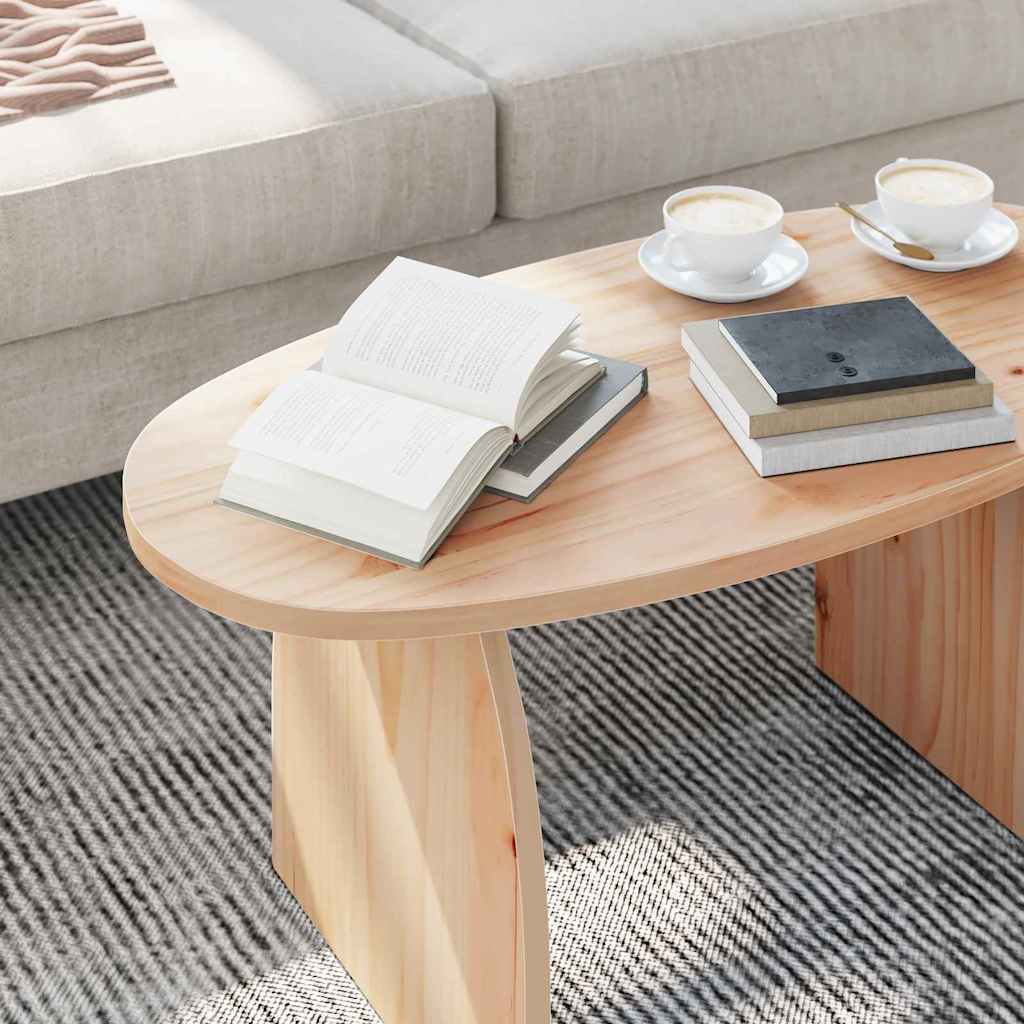 Coffee Table Natural 80 x 40 x 35 cm Solid pine wood