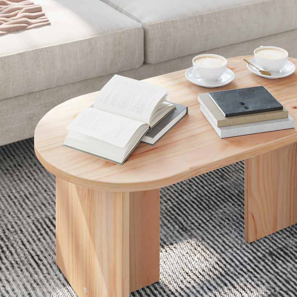 Coffee Table Natural 80 x 39.5 x 35 cm Solid Pine wood