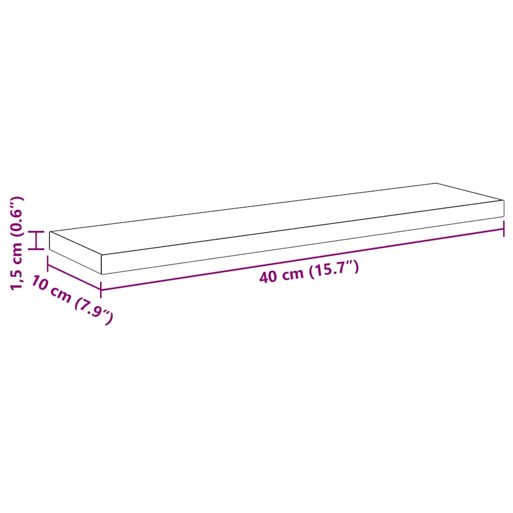 Bookshelf Board 4 pcs Black 40 x 10 x 1.5 cm Engineered wood