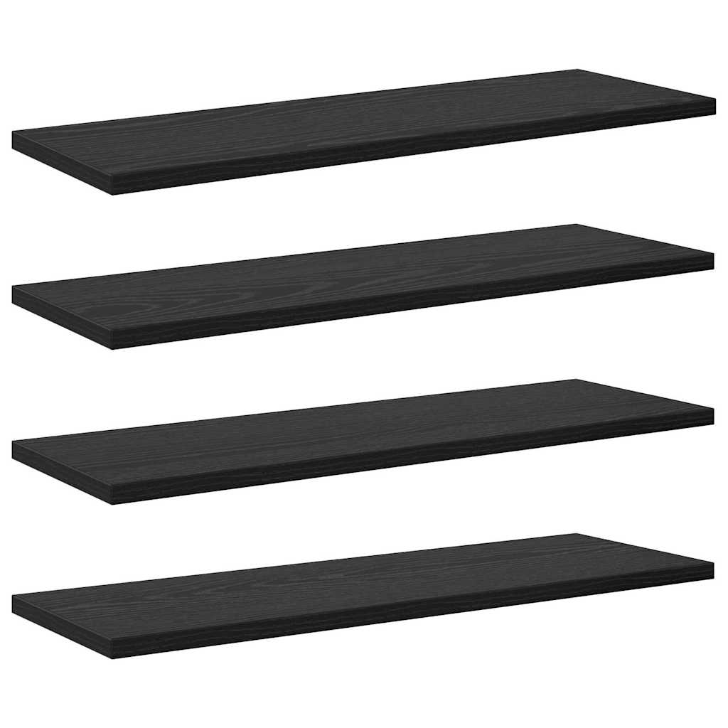 Bookshelf Board 4 pcs Black 60 x 20 x 1.5 cm Engineered wood