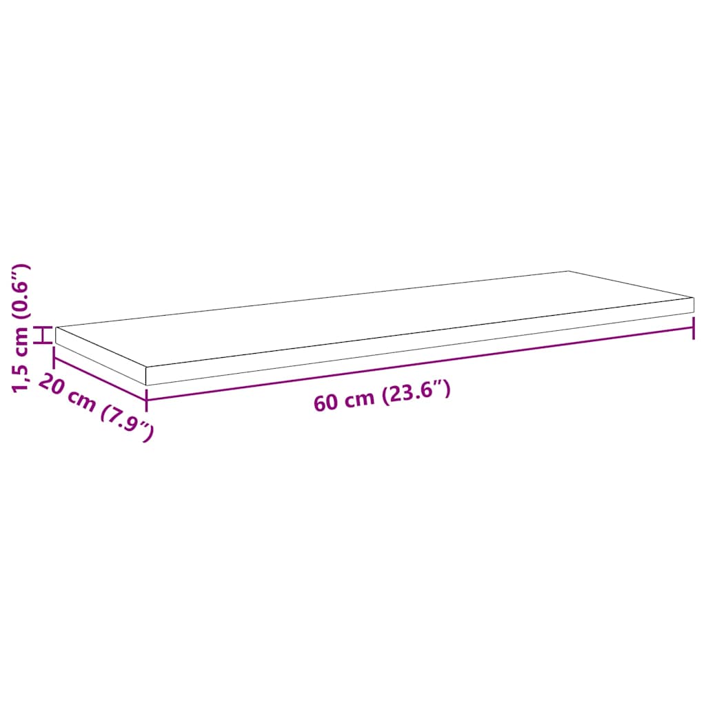 Bookshelf Board 4 pcs Black 60 x 20 x 1.5 cm Engineered wood