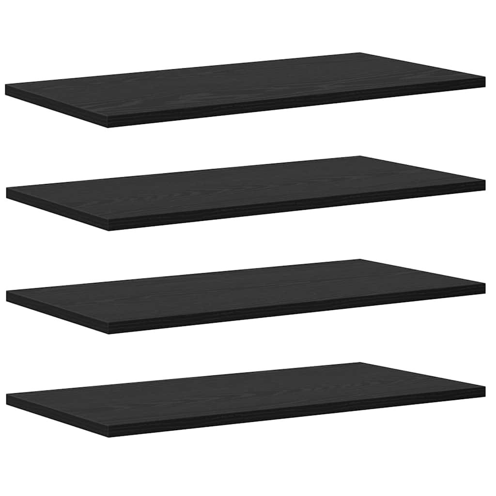 Bookshelf Board 4 pcs Black 60 x 30 x 1.5 cm Engineered wood