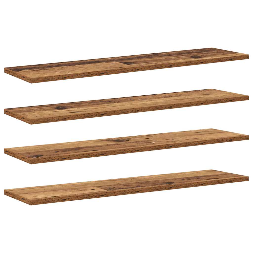 Bookshelf Board 4 pcs Brown 80 x 20 x 1.5 cm Engineered wood