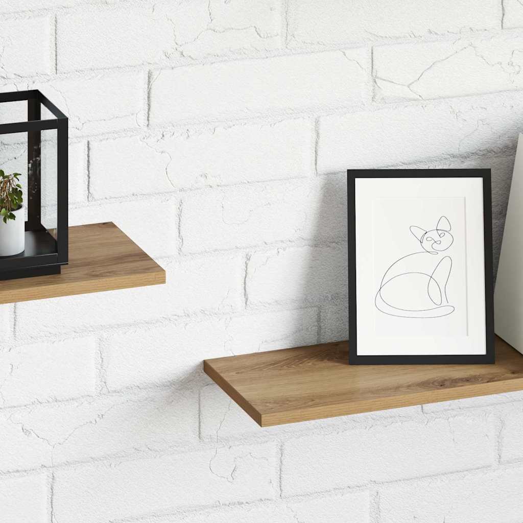 Bookshelf Board 4 pcs Brown 80 x 20 x 1.5 cm Engineered wood