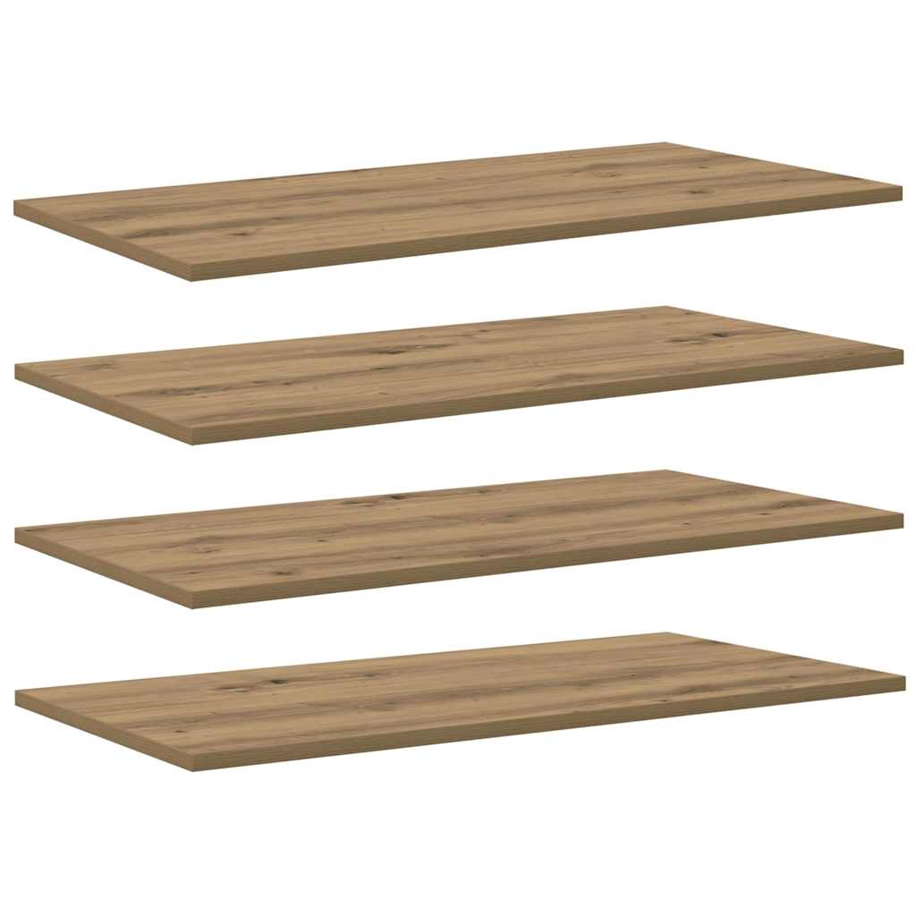 Bookshelf Board 4 pcs Brown 80 x 40 x 1.5 cm Engineered wood