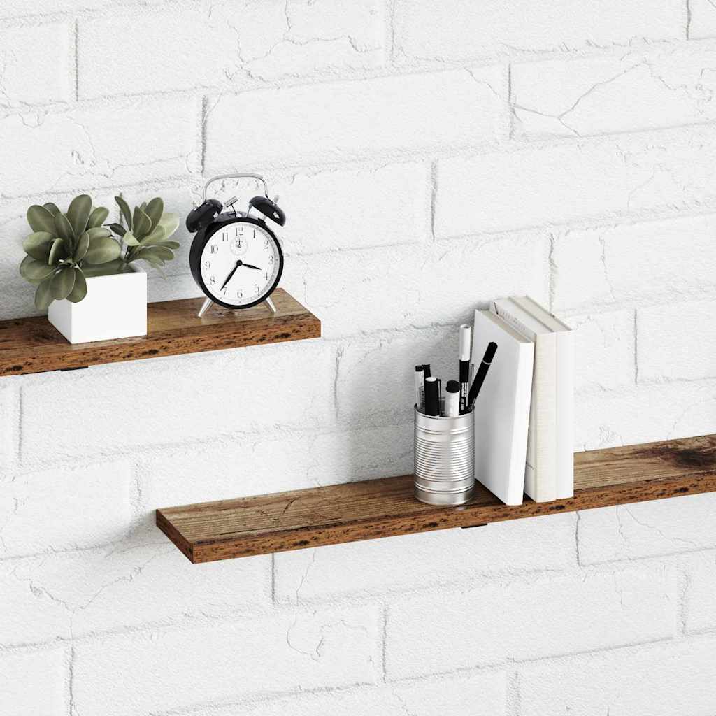 Bookshelf Board 4 pcs Brown 100 x 10 x 1.5 cm Engineered wood