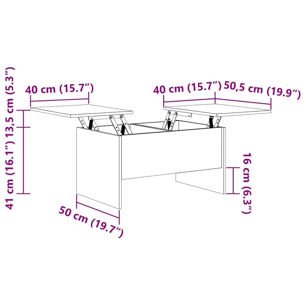 Coffee Table Old wood 80 x 50.5 x 42.5 cm Engineered wood
