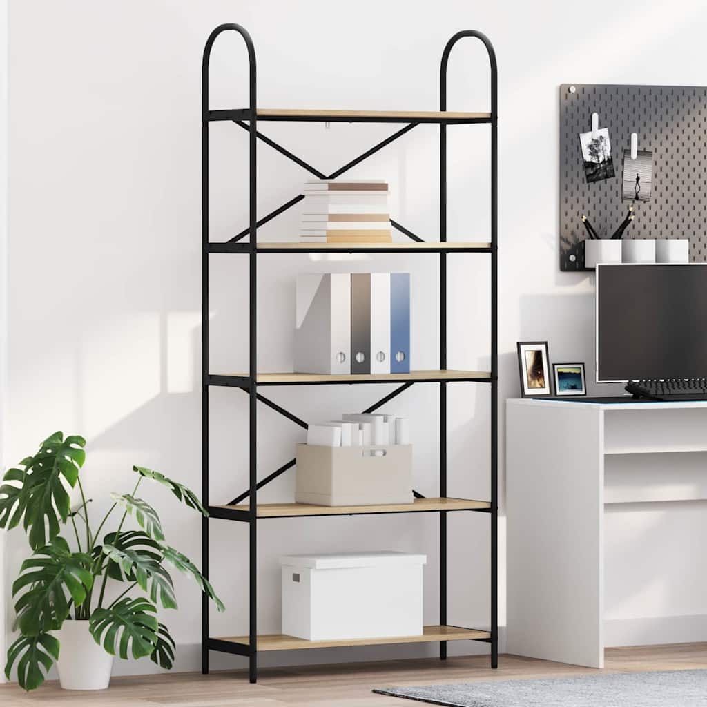 Bookshelf Sonoma oak 80 x 30 x 183 cm Engineered wood