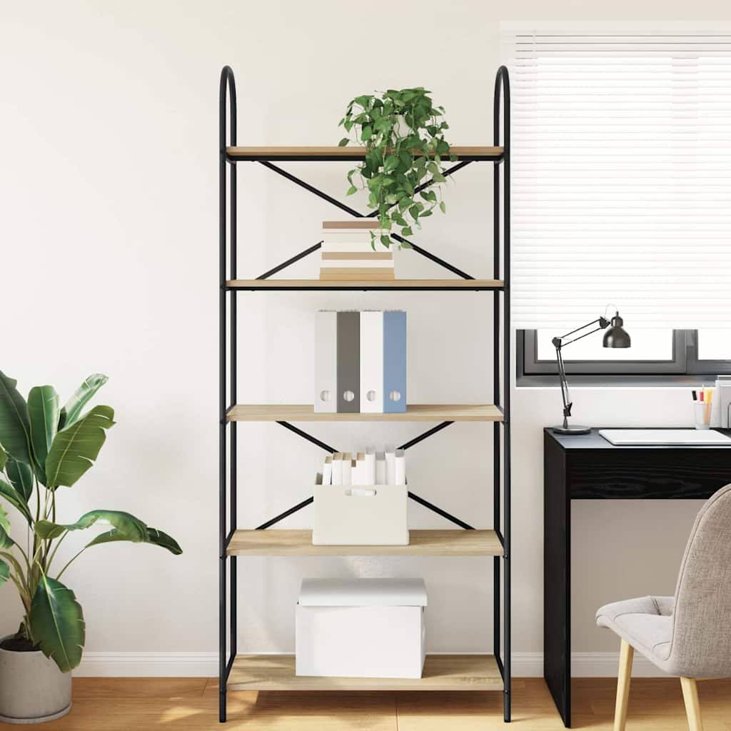 Bookshelf Sonoma oak 80 x 30 x 183 cm Engineered wood