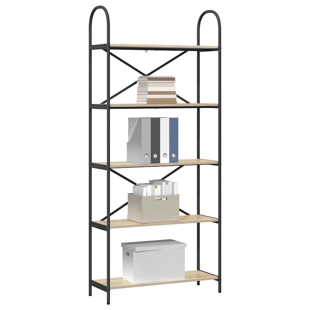 Bookshelf Sonoma oak 80 x 30 x 183 cm Engineered wood