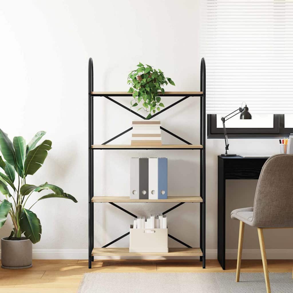 Bookshelf Sonoma oak 80 x 30 x 146 cm Engineered wood