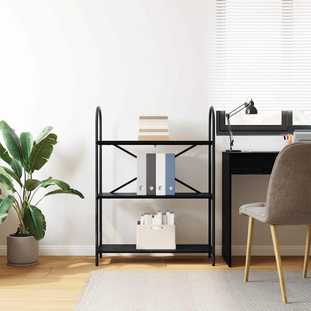 Bookshelf Black oak 80 x 30 x 109 cm Engineered wood