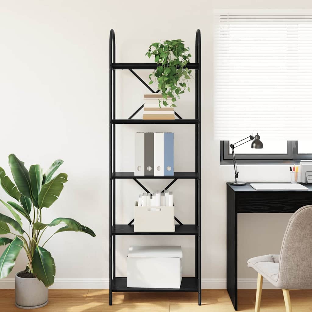 Bookshelf Black oak 60 x 30 x 183 cm Engineered wood