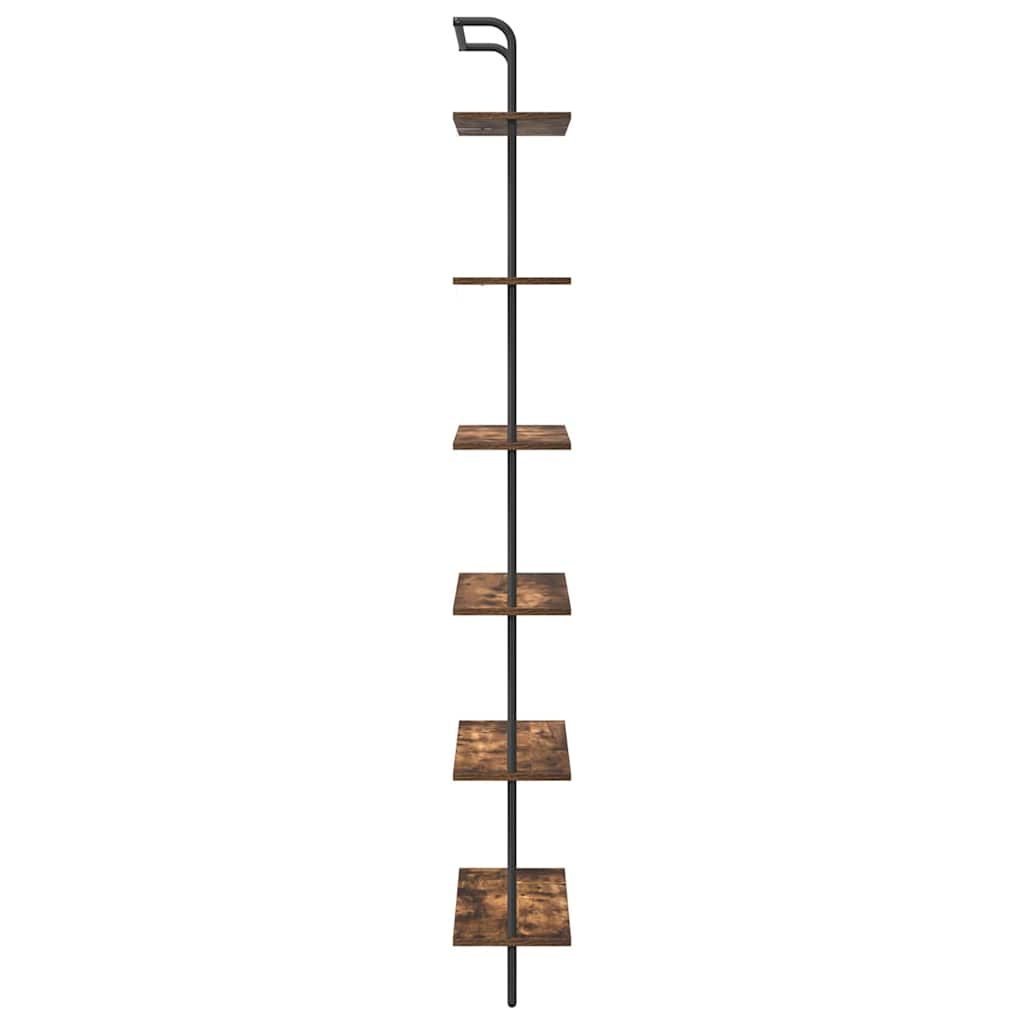 Bookshelf Smoked oak 60 x 24 x 203 cm Engineered wood