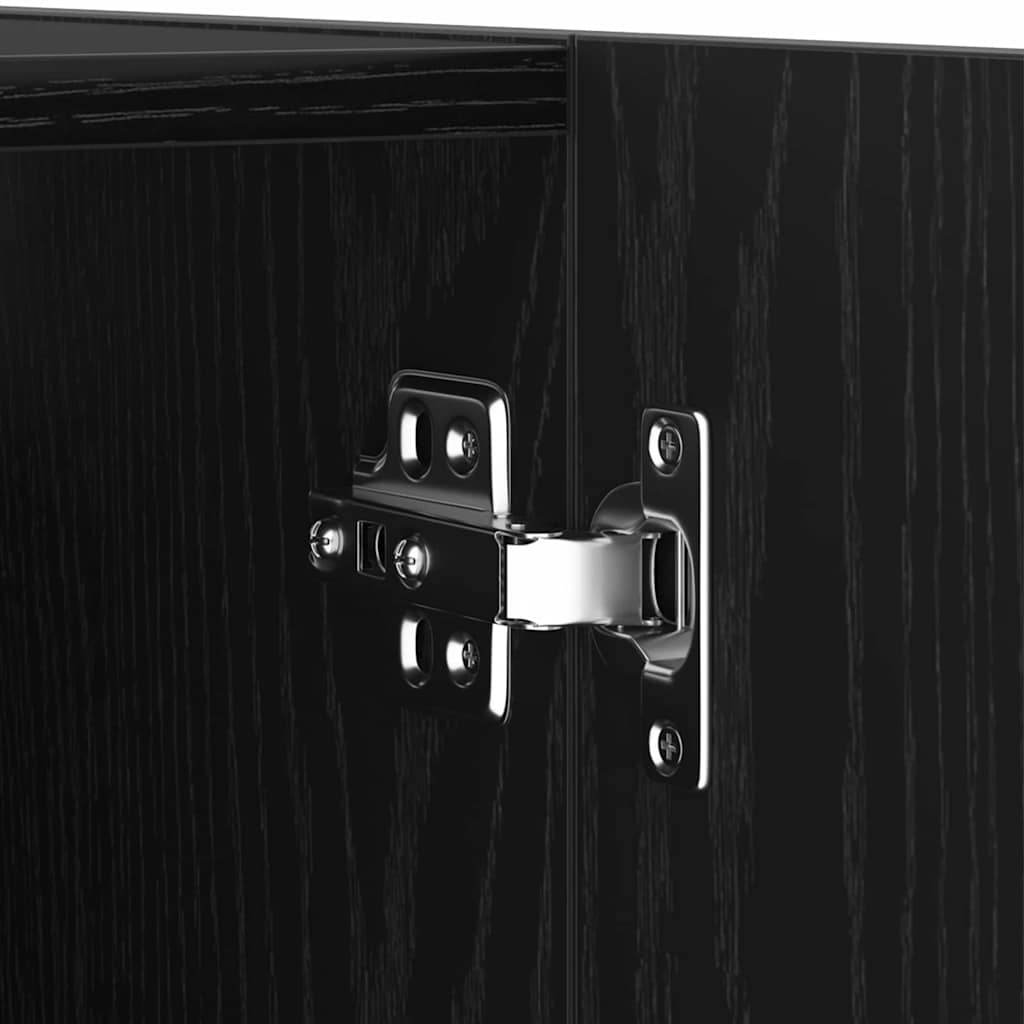 5-Piece Wall-Mounted TV Cabinet Set in Black Oak