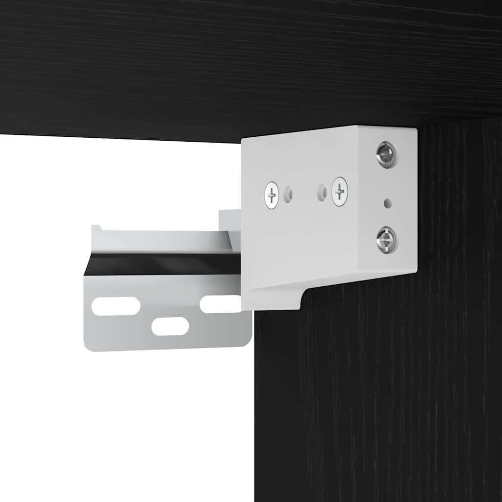 5-Piece Wall-Mounted TV Cabinet Set in Black Oak