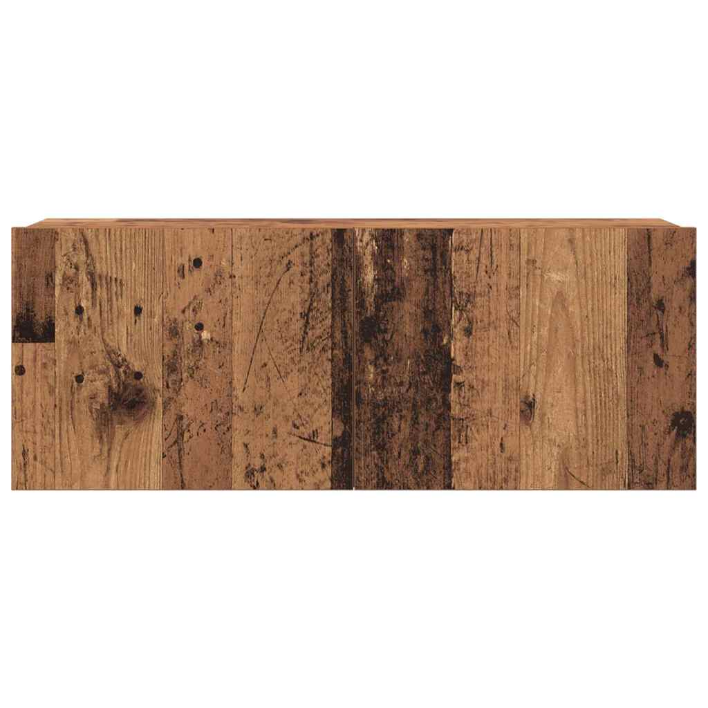 4 Piece TV Cabinet Set - Wall-mounted in Vintage Wood