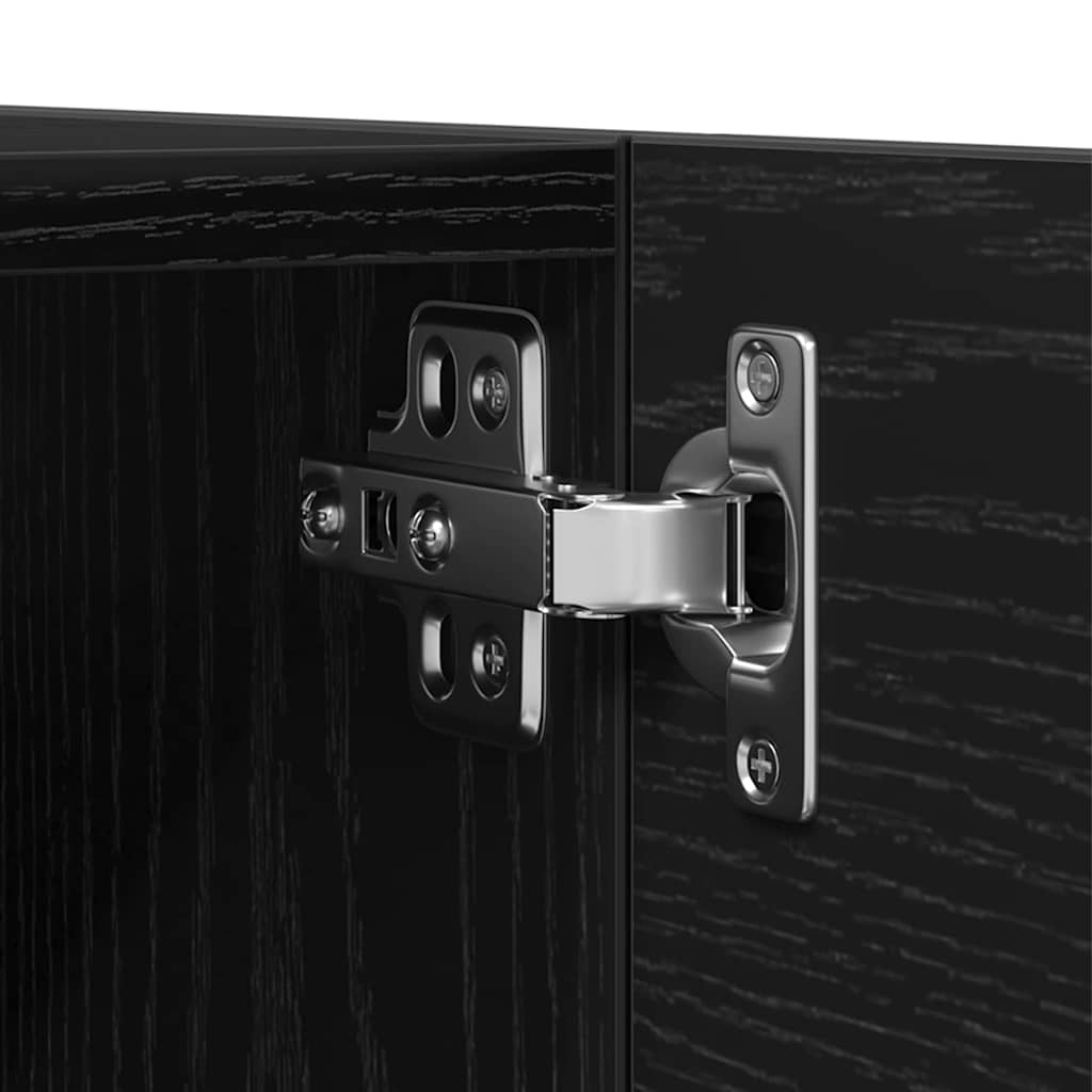 4 Piece TV Cabinet Set - Wall-Mounted, Black Oak, Engineered Wood
