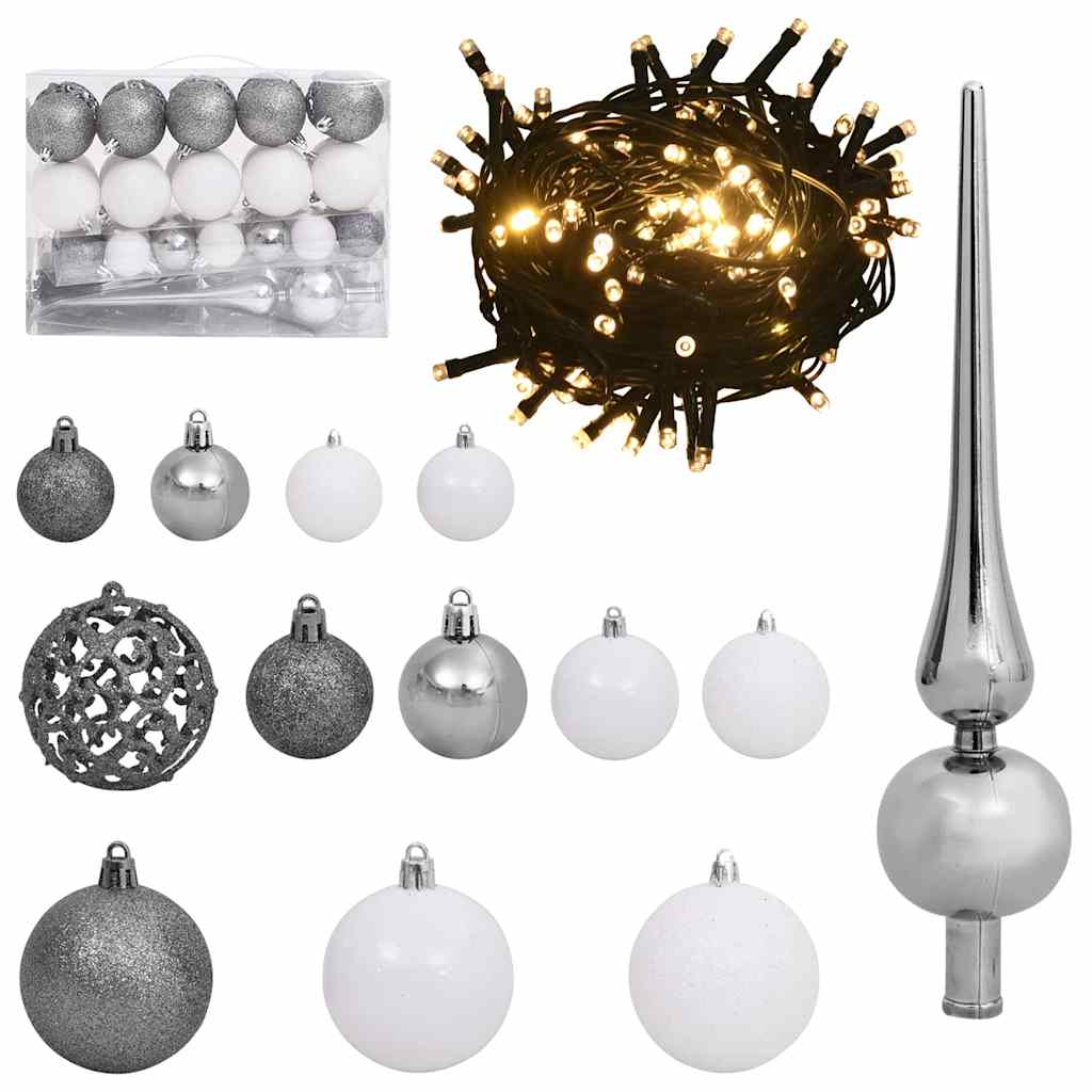 Christmas Tree with LED Strip Lights White 120 cm PE