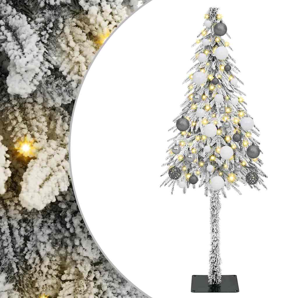 Christmas Tree with LED Strip Lights White 150 cm PE