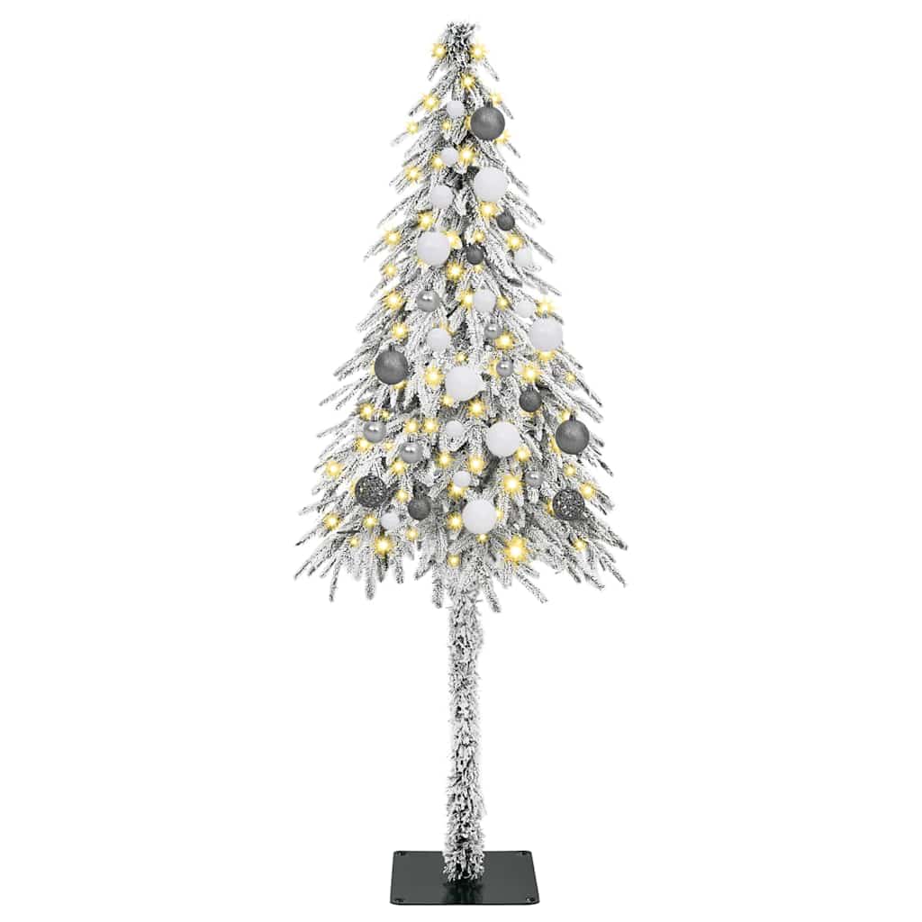 Christmas Tree with LED Strip Lights White 150 cm PE
