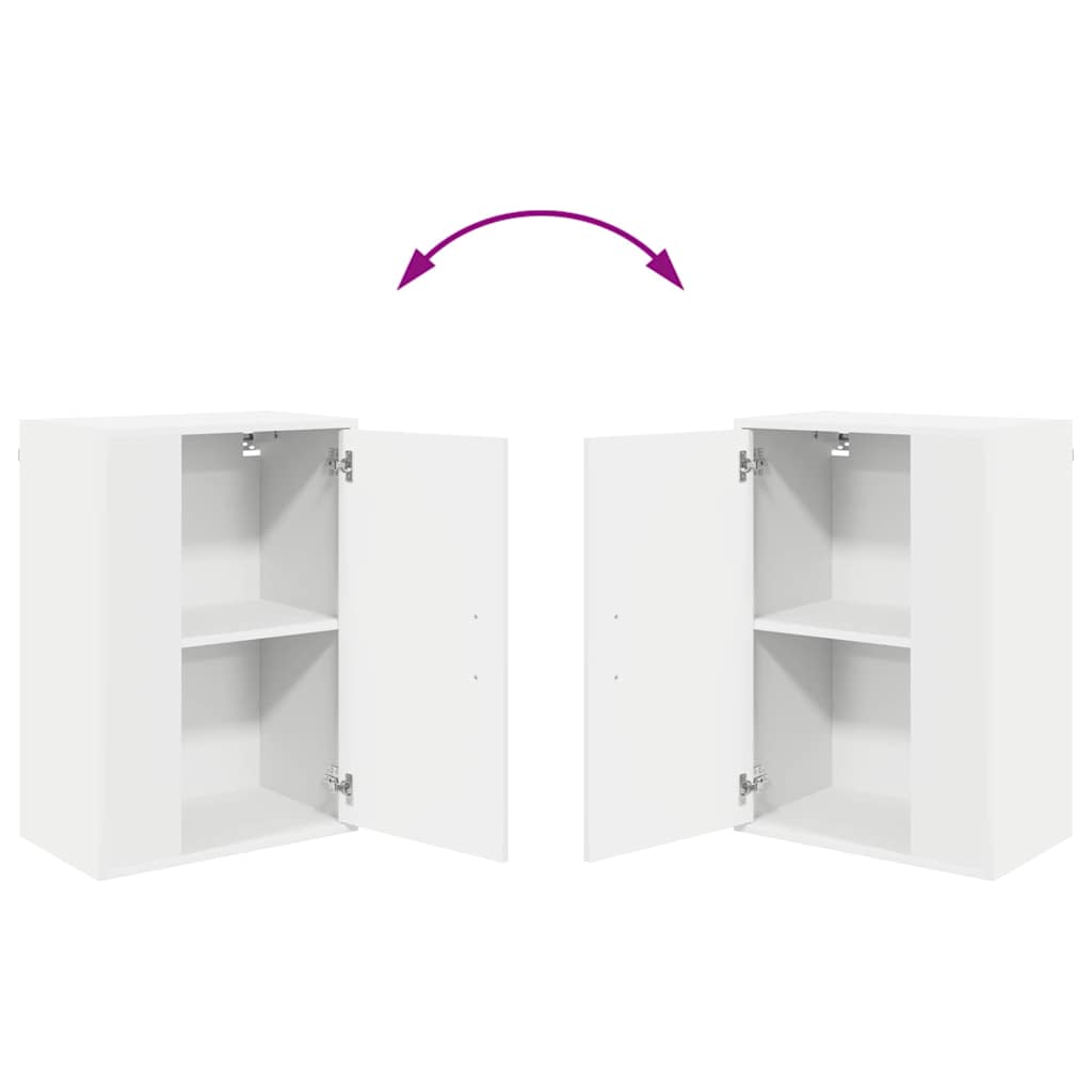 4 Piece TV Cabinet Set Wall-mounted 4 pcs White Engineered wood