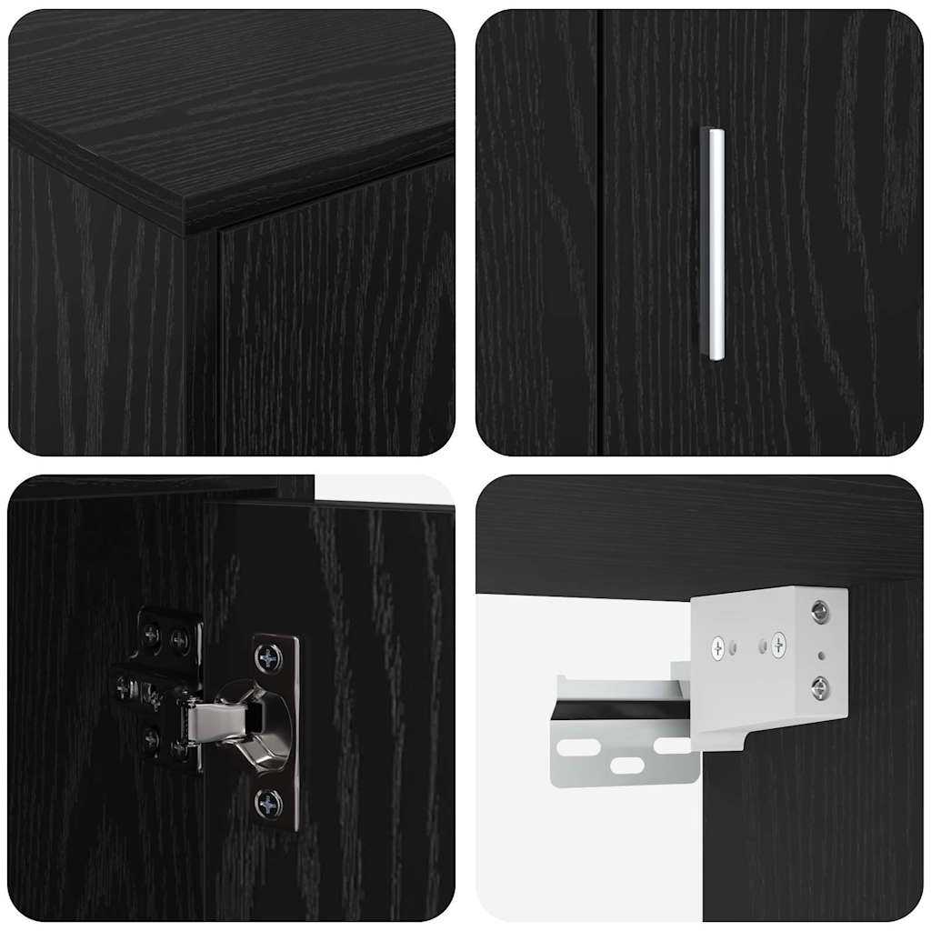 4 Piece TV Cabinet Set 4 pcs Black oak Engineered wood