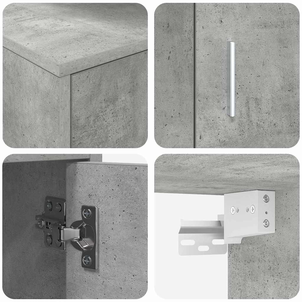 4 Piece TV Cabinet Set 4 pcs Concrete grey Engineered wood