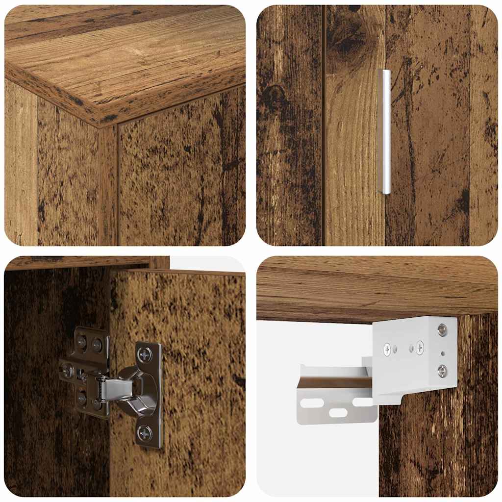 4 Piece TV Cabinet Set 4 pcs Old wood Engineered wood