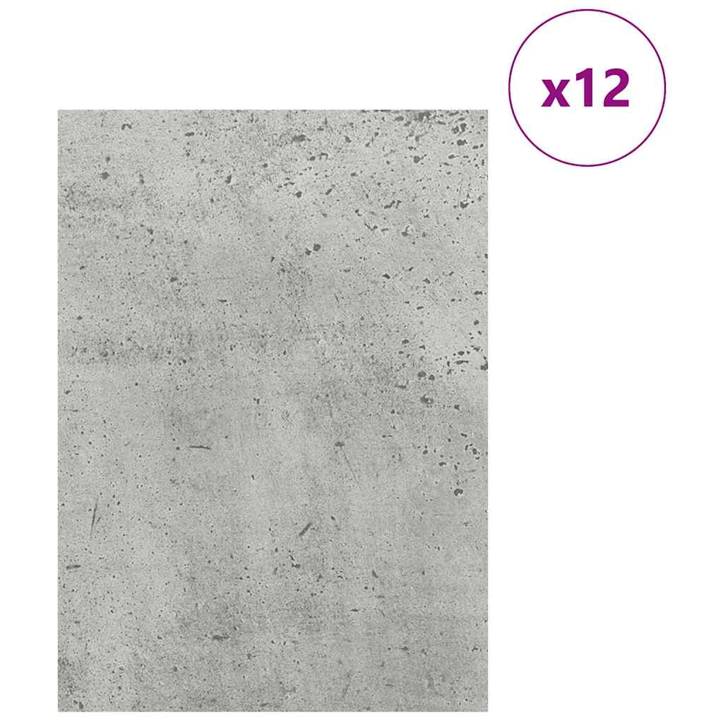 12 pcs Concrete grey Engineered wood