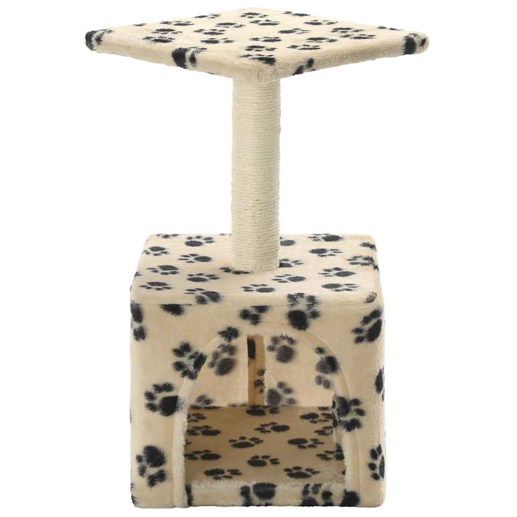 Cat Tree with Sisal Scratching Post 55 cm Beige Paw Print