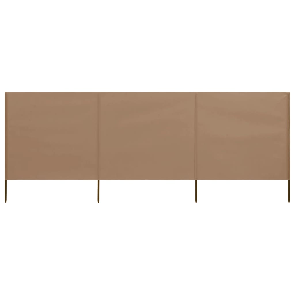 3-panel Wind Screen Fabric 400x120 cm Taupe