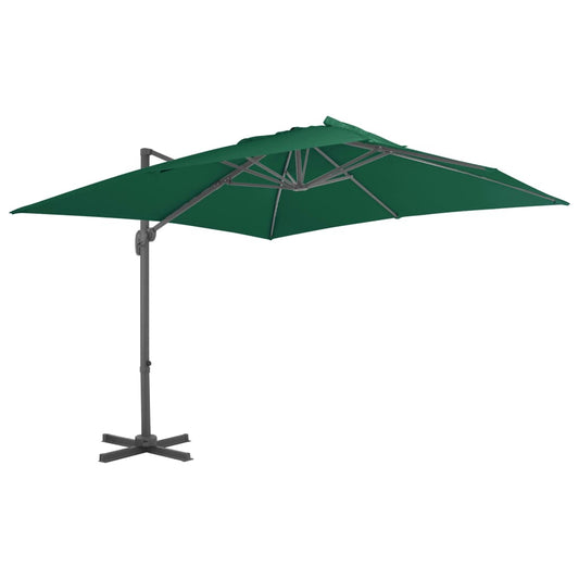 Cantilever Garden Parasol with Aluminium Pole Green 300x300 cm