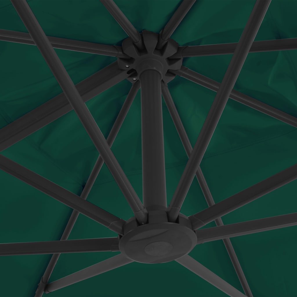 Cantilever Garden Parasol with Aluminium Pole Green 300x300 cm