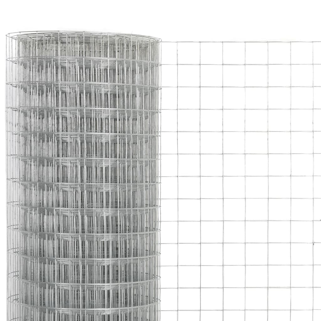 Chicken Wire Fence Galvanised Steel 10x1.5 m Silver