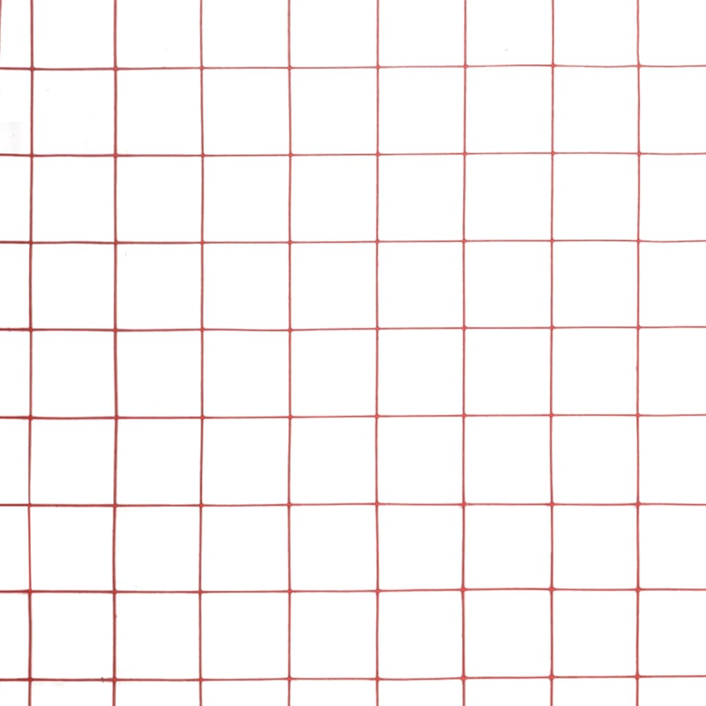 Chicken Wire Fence Steel with PVC Coating 25x1.5 m Red