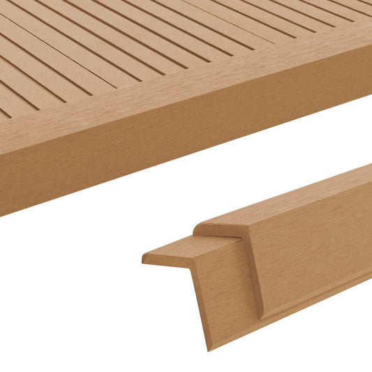 5 pcs Decking Angle Trims WPC 170 cm Teak Colour