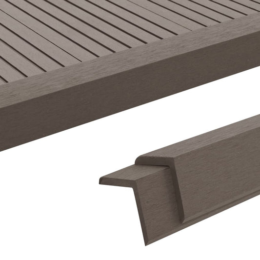 5 pcs Decking Angle Trims WPC 170 cm Dark Brown