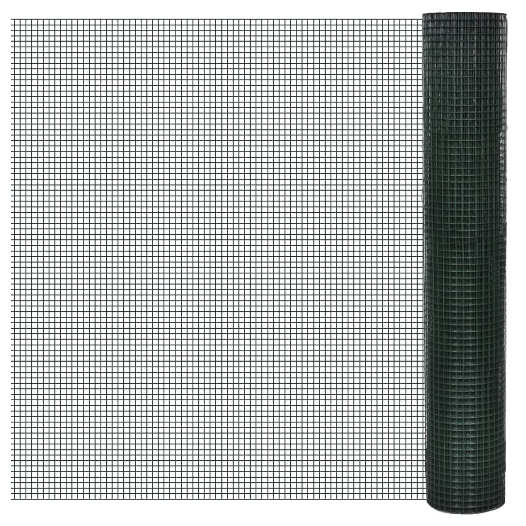 Chicken Wire Fence Galvanised with PVC Coating 10x1 m Green