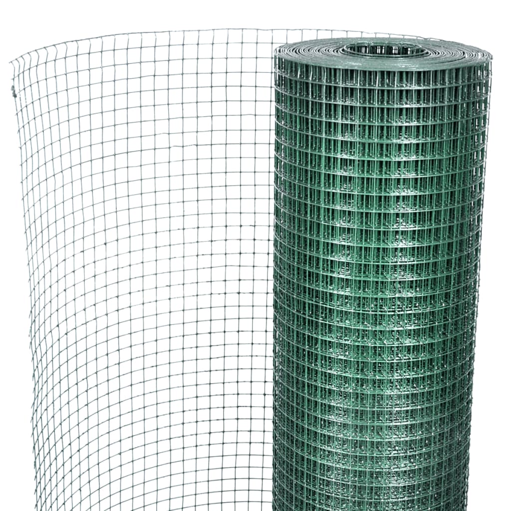 Chicken Wire Fence Galvanised Steel 1x25 m Green