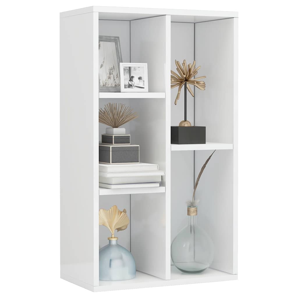 Book Cabinet/Sideboard High Gloss White 50x25x80 cm Engineered Wood