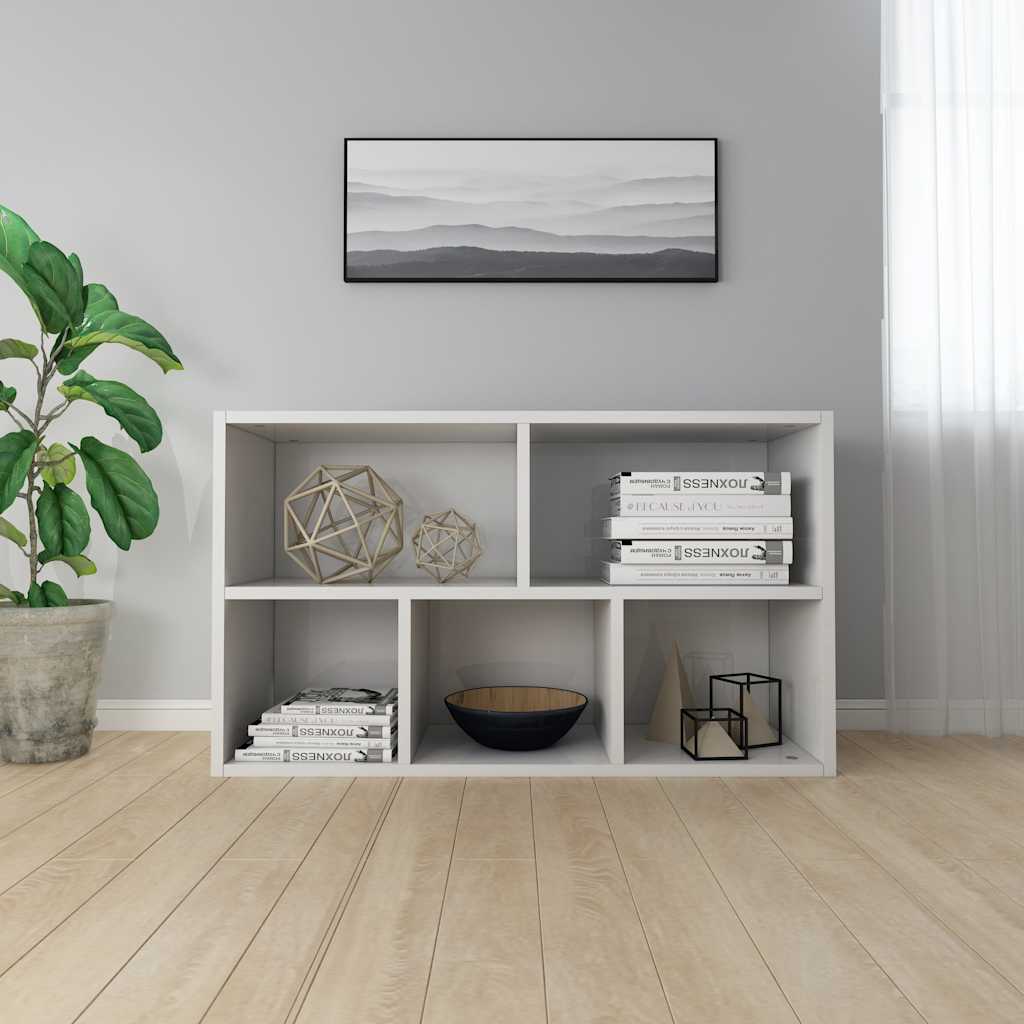 Book Cabinet/Sideboard High Gloss White 50x25x80 cm Engineered Wood