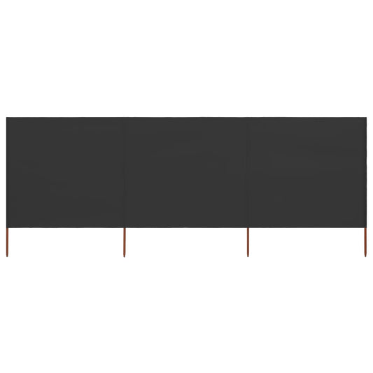 3-panel Wind Screen Fabric 400x80 cm Anthracite