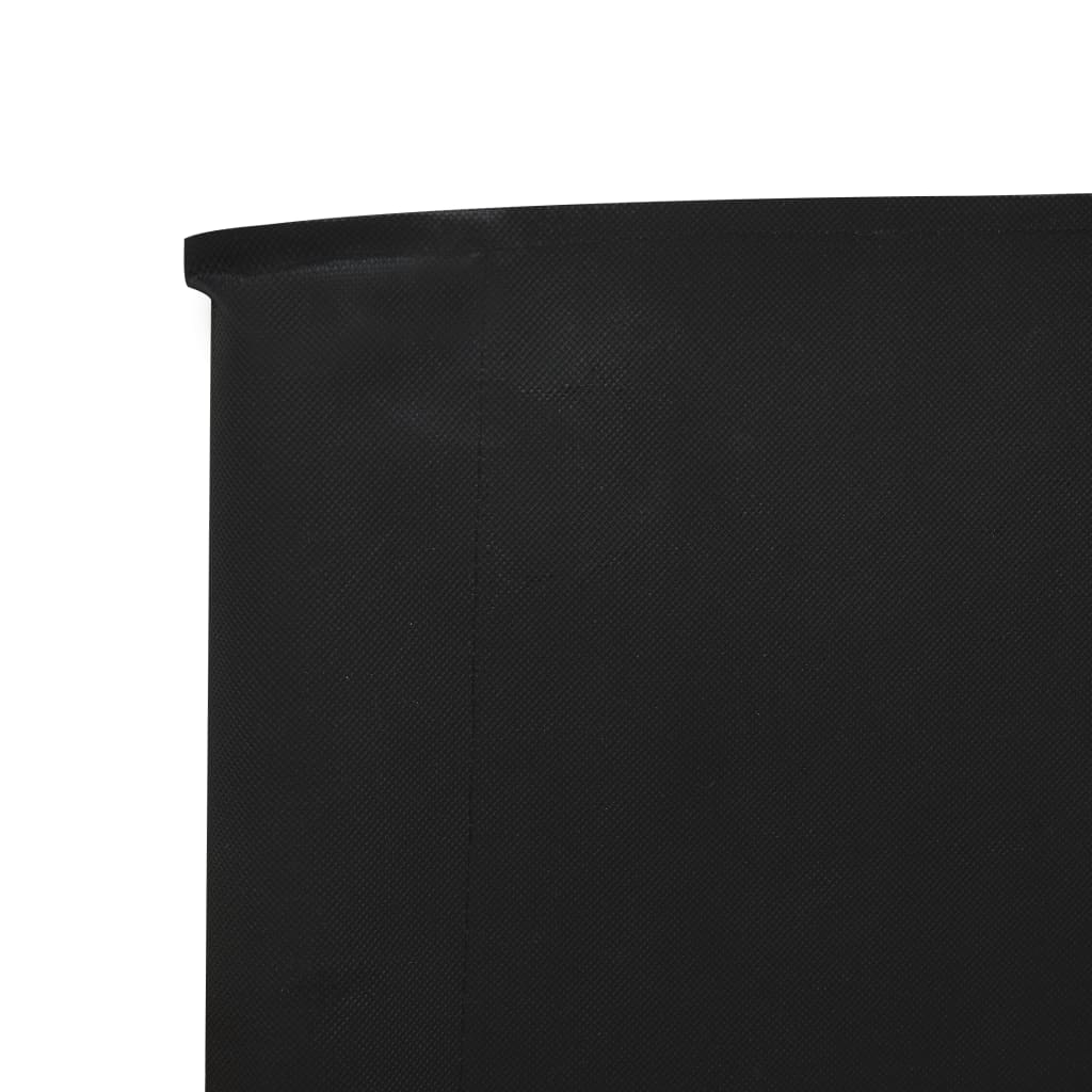 3-panel Wind Screen Fabric 400x120 cm Black