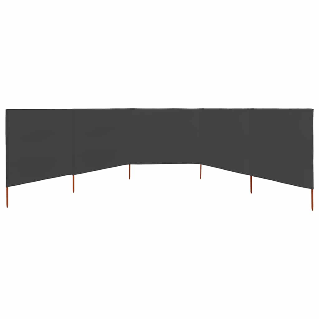 5-panel Wind Screen Fabric 600x80 cm Anthracite