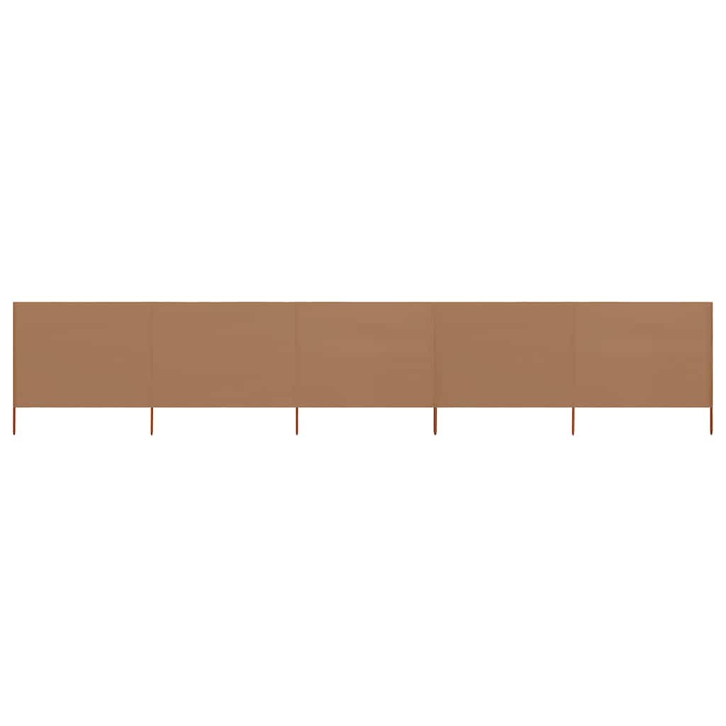 5-panel Wind Screen Fabric 600x80 cm Taupe