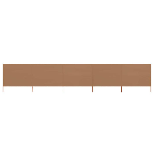 5-panel Wind Screen Fabric 600x80 cm Taupe